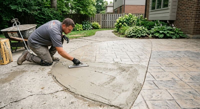 Stamped Concrete Patio Installation in Frisco, TX